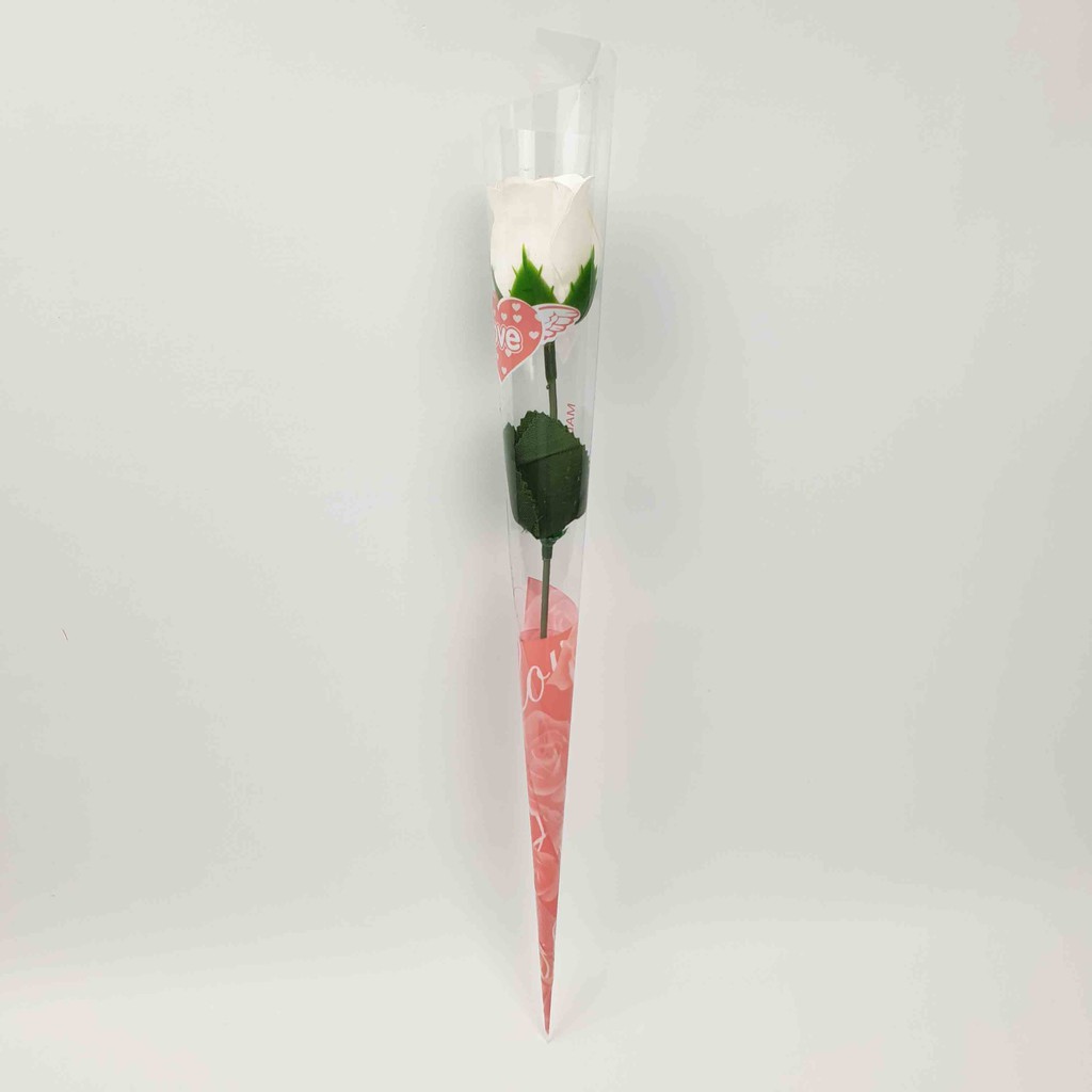 Bunga Mawar Love 32 cm / Bunga Palsu/ Bunga Artificial/ Bunga Plastik/ Bunga Valentine/ Bunga Wisuda-Putih