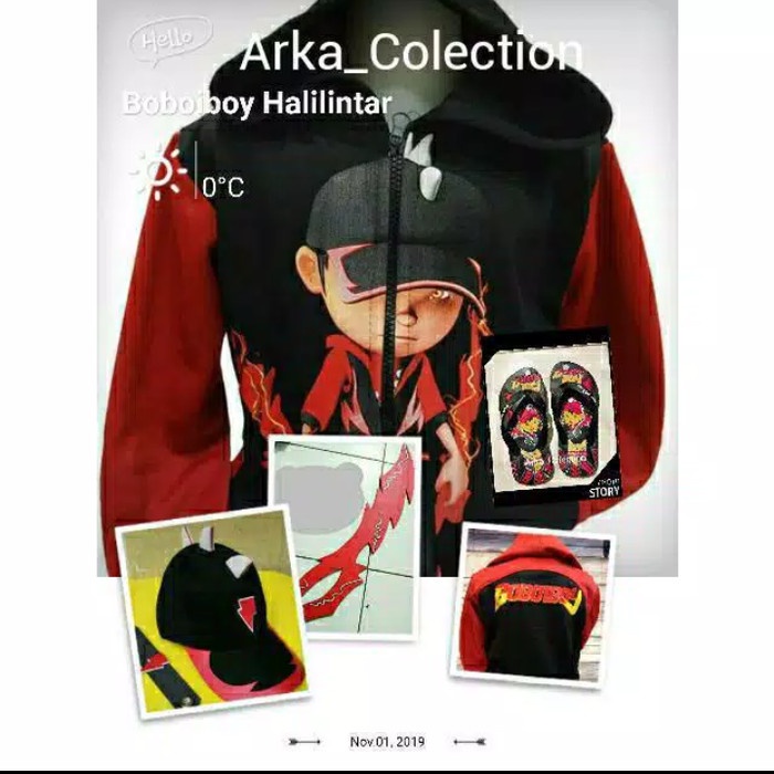 Jaket Boboiboy Api  Topi Gelang
