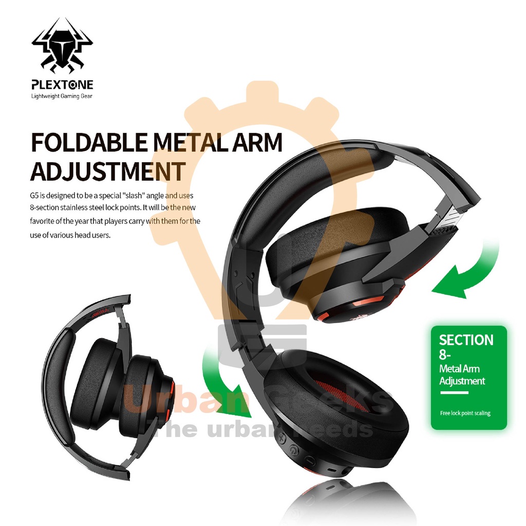 Gaming Headset Foldable Wireless with ENC Mic Plextone G5