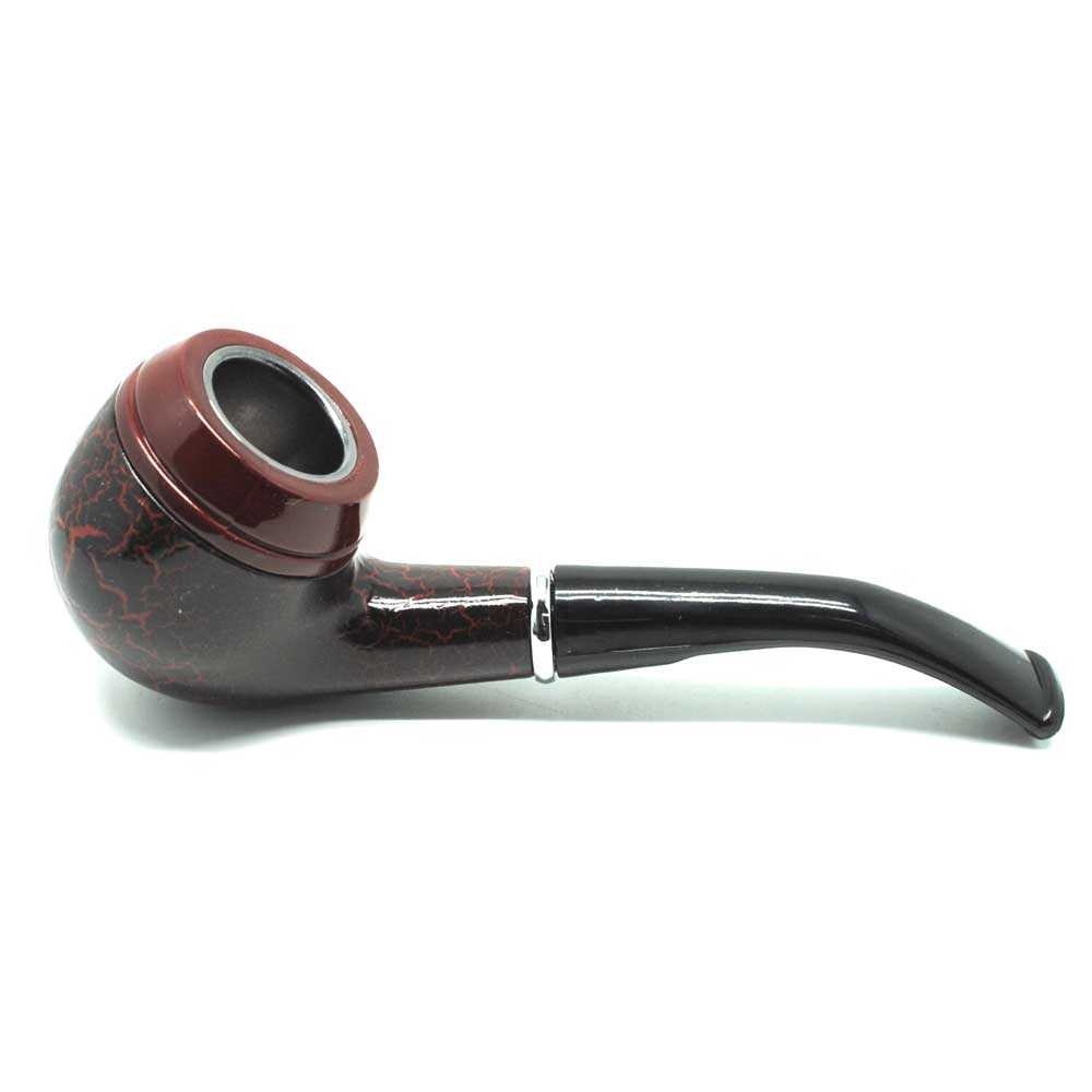 ClassicCarved Smoking Pipes / Pipa Rokok Motif Kayu - CH-5581-Coklat