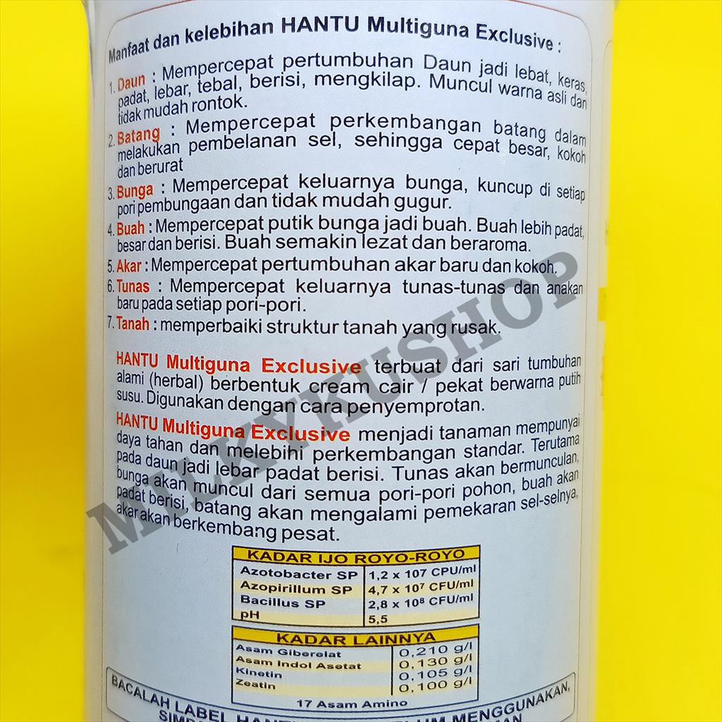 HANTU MULTIGUNA EXCLUSIVE  500 ML PUPUK HORMON ZPT TUMBUHAN