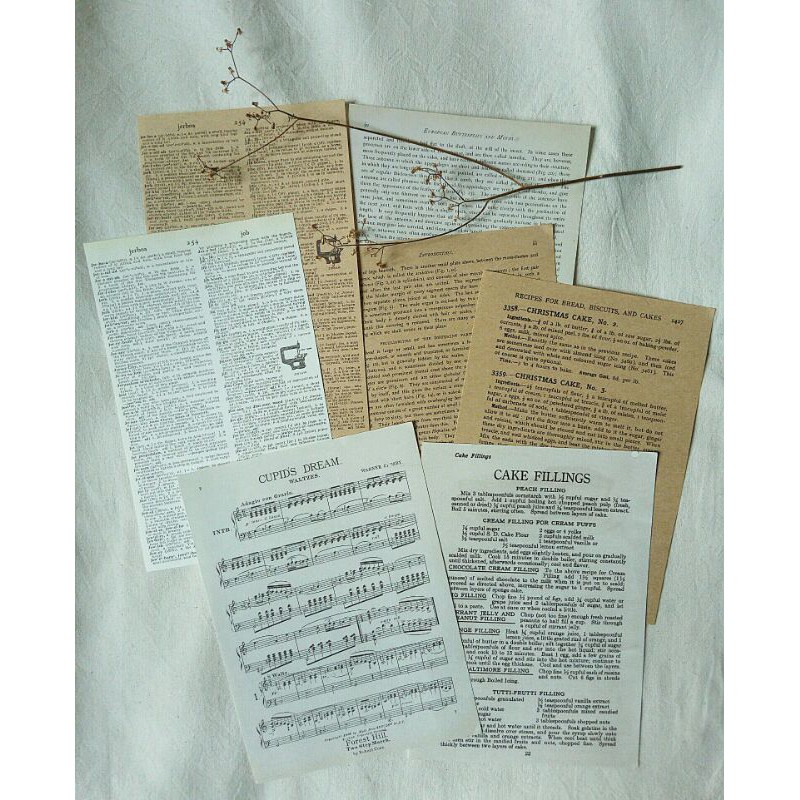 

Kertas Scrapbook/Old Paper Vintage/Old Novel Kertas Vintage untuk Journaling Old Paper for Bujo