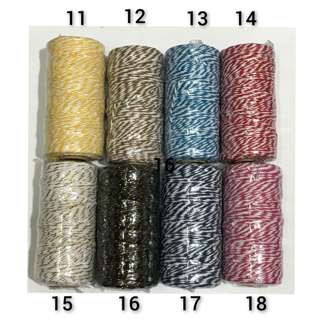 100 METER - BAKERS TWINE  2 MM | BENANG IKAT KATUN | BENANG HIAS | TALI WARNA | COTTON