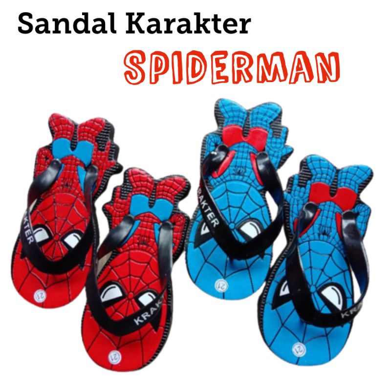 Sandal japit anak cowok 3-8 TAHUN karakter SANCU SPIDERMAN / sendal jepit anak laki sancu spiderman / sandal anak anak cowo / sendal jepit anak