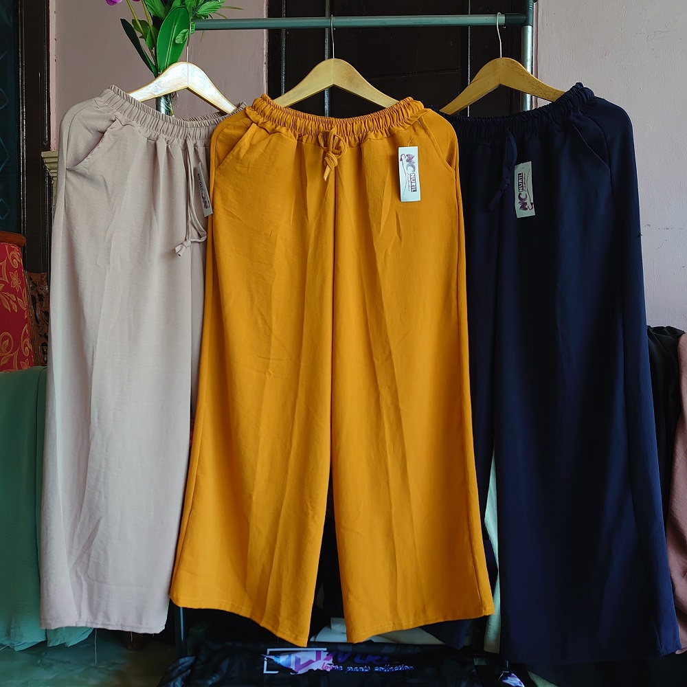 COD Real Pict✅ KULOT KASUAL ~ CRINKLE AIRFLOW PREMIUM / Warna Banyak All Size REMAJA &amp; DEWASA L-XL &amp; XXL celana panjang wanita/bawahan kasual muslimah/loose pants