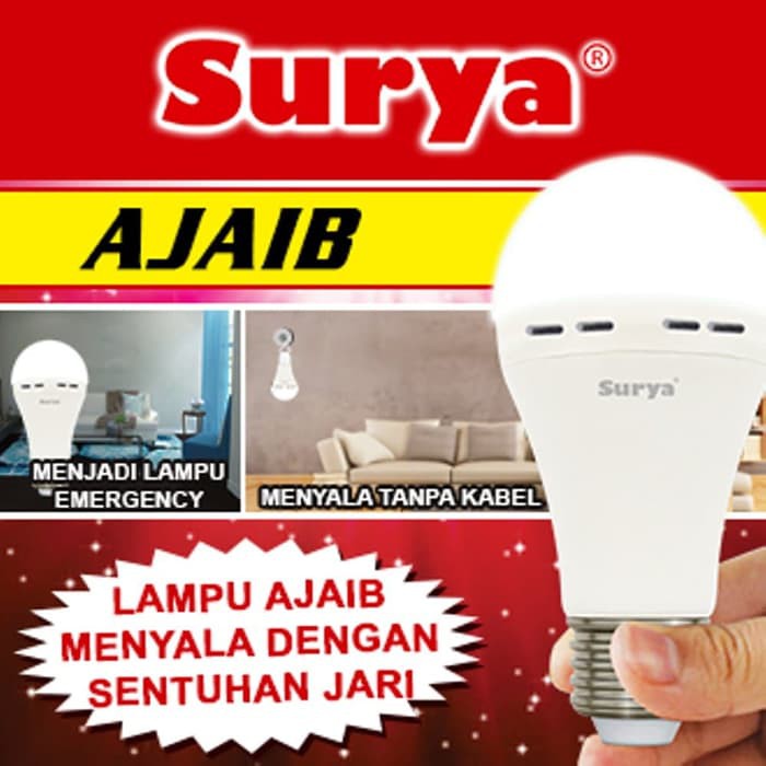 Lampu Emergency LED SURYA MAGIC Emergency Rechargeable AC/DC