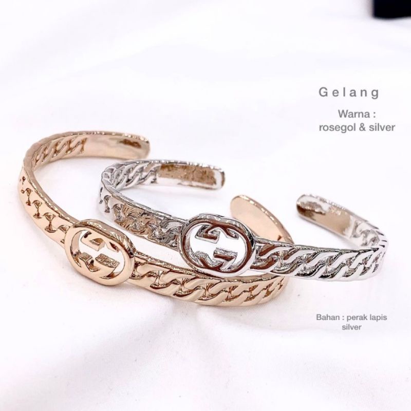 Gelang Silver925 perak sterling silver Premium Gelang silver Gold anti karat anti alergi  S-2839