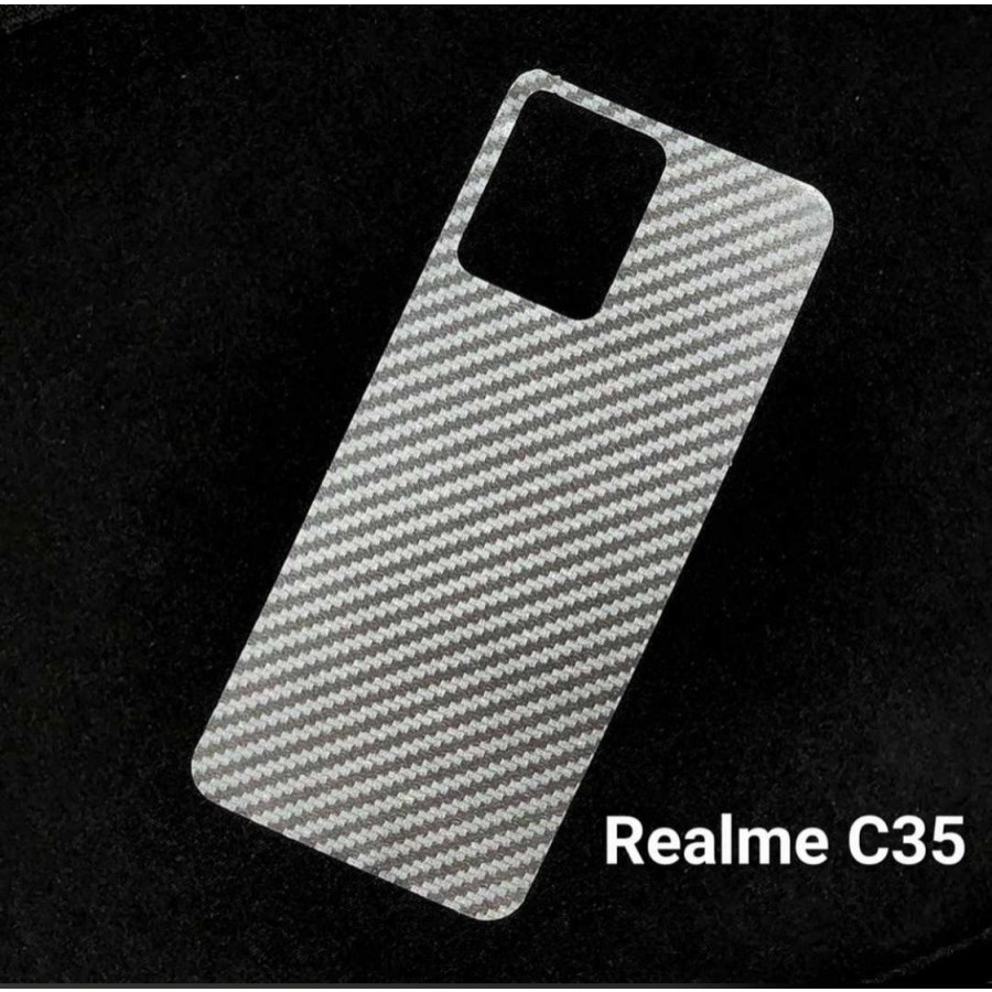 REALME C53 C55 C55 NFC C35 C33 C30S C30 C31 ANTI GORES BELAKANG SKIN CARBON ANTI JAMUR GARSKIN MOTIF KARBON TRANSPARAN PELINDUNG BELAKANG