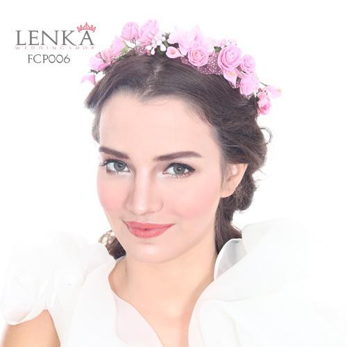 [PALING MURAH] FLOWER CROWN WEDDING BANDO PESTA BRIDAL SHOWER PINK FCP006