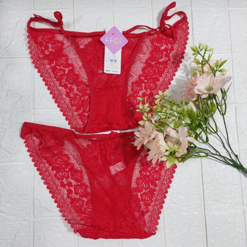 Cd renda ikat tali samping / celana dalam brukat tali