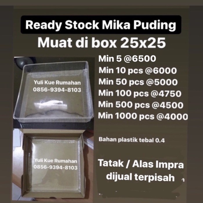 

SALE Mika Puding muat di box 25x25cm