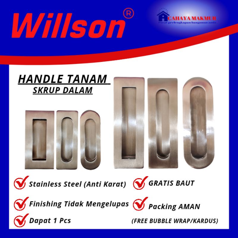 Jual Handle Gagang Pintu Sliding Tanam Coak Asbak Stainless Shopee Indonesia