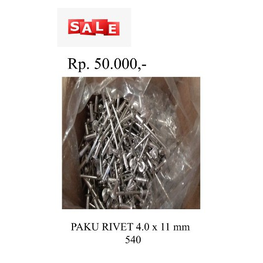 Dijual Paku Rivet 4 0 x 11 mm  540 1000 Pcs Murah