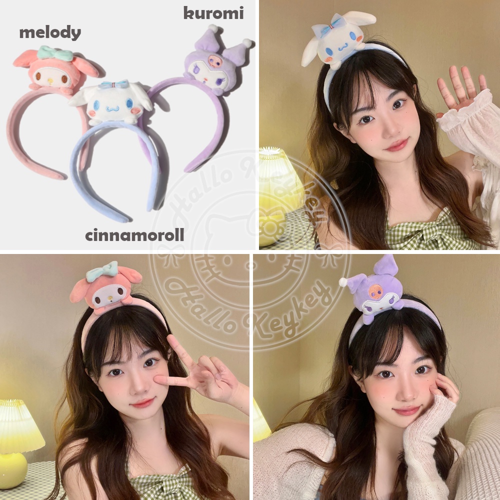 bando boneka kepala melody kuromi cinnamoroll