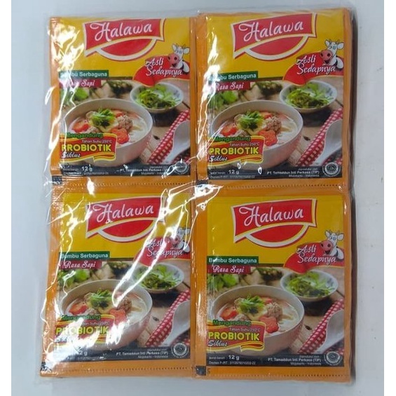 BUMBU MASAK INSTAN HALAWA DAN MERICA BUBUK PLUS PREBIOTIK RASA JAMUR, SAPI DAN AYAM ISI 24 PCS