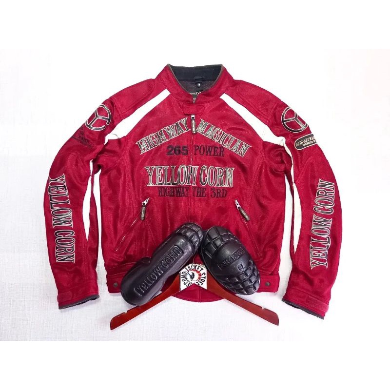 Jaket motor vintage racing yellow corn not simpson kushitani bates taichi komine nankai alpinestar e