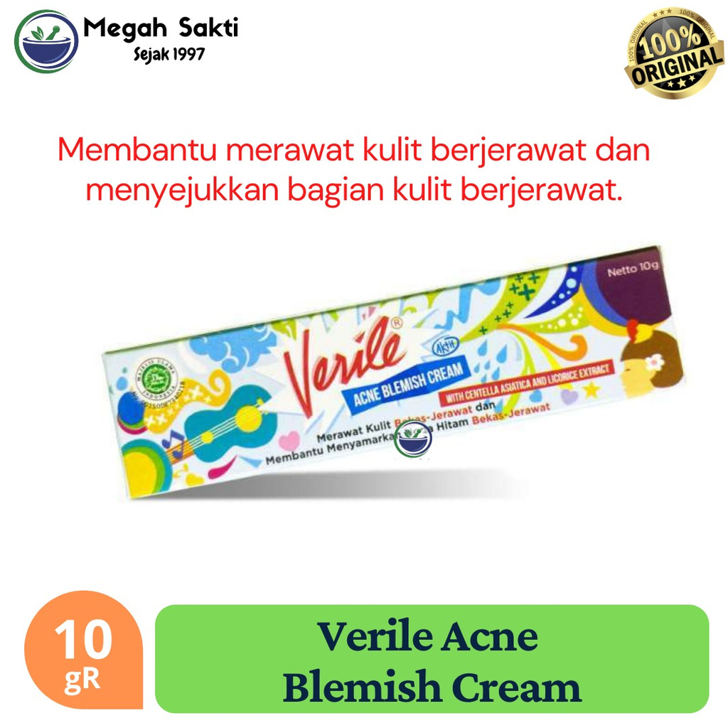 MGS - Verile Acne Blemish Cream - Krim Penghilang Bekas Jerawat BPOM 10 gR