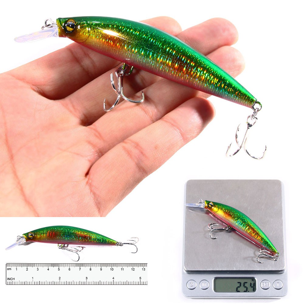 HENGJIA 7Pcs 100mm 25.4g Sinking Minnow Fishing Lure Big Articial Hard Bait Laser Fishing Tackle