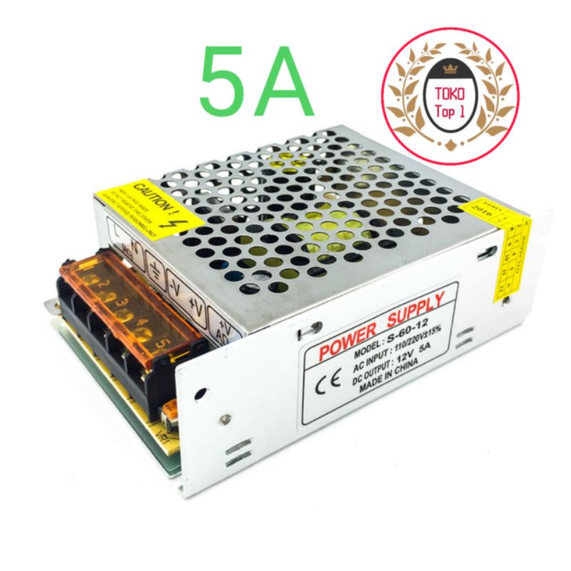 power supply 5a 12v /power suplai 5a 12v cctv lampu led/trafo led/cctv 12v 5a