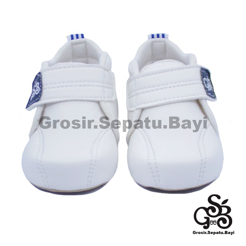 sepatu bayi baby shoes prewalker laki laki perempuan umur 2 - 14 bulan model Elite Livina PUTIH