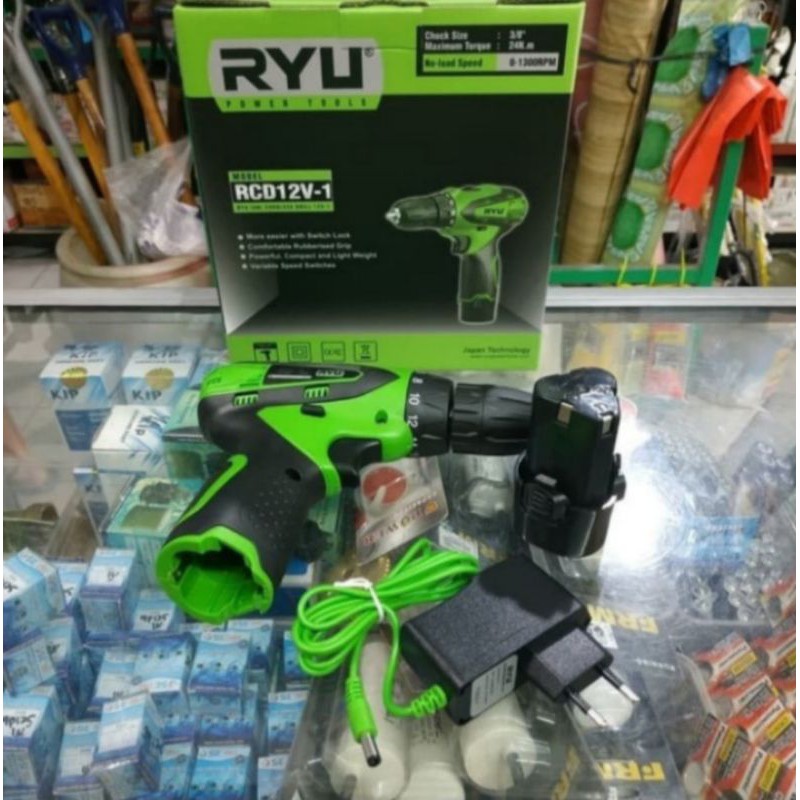 Mesin bor  baterai cordless RCD12V-1 RYU TEKIRO/ Bor cas baterai