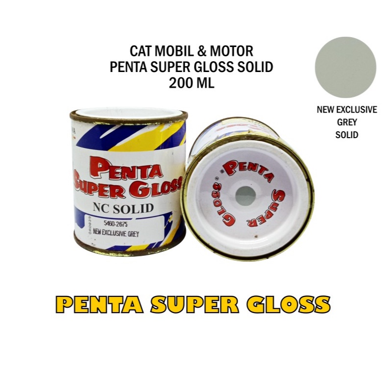 CAT PENTA NEW EXCLUSIVE GREY 2675 200 gram - penta grey - cat penta abu abu - cat penta super gloss grey - cat mobil abu abu - cat motor abu abu