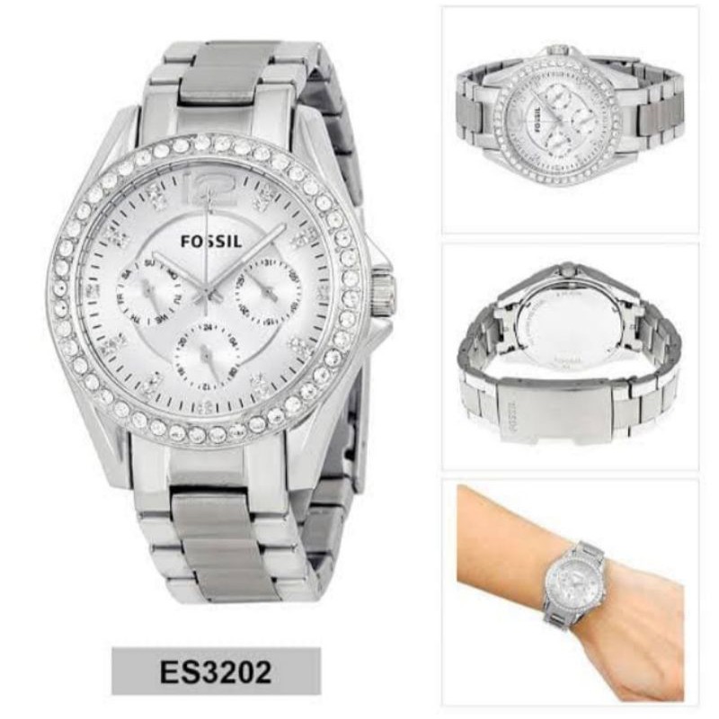 Jam Wanita Fossil ES 3202 ES3202 Stainless Original 3.7cm