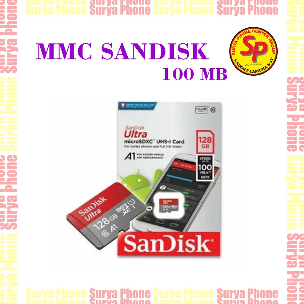 MMC SANDISK 32GB 64GB 128GB 100Mb/s