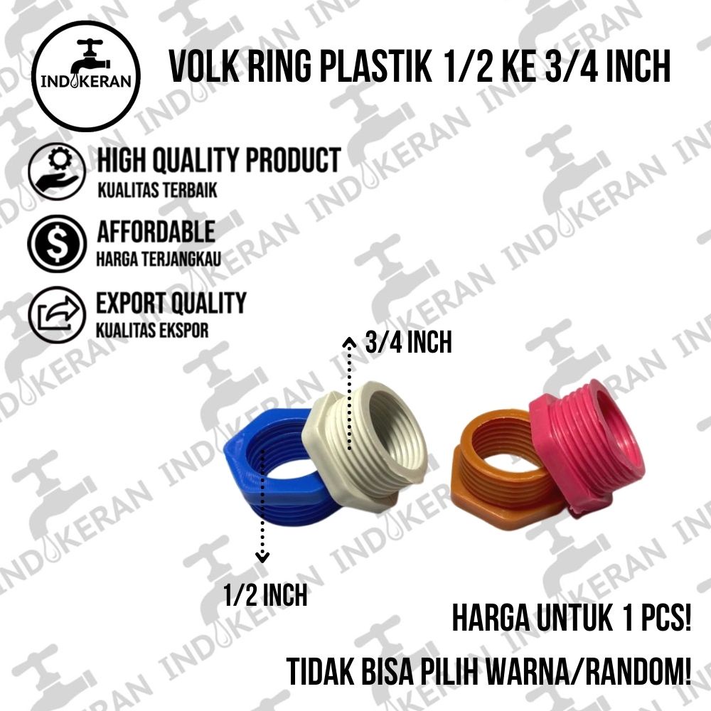 INDOKERAN - Volk Ring Kran Plastik 1/2 ke 3/4 - High Quality