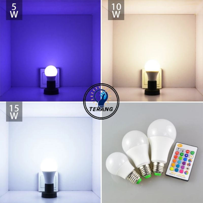 LAMPU BOHLAM 10W LED RGB BERUBAH WARNA REMOTE CONTROL ORIGINAL LAMPU HIAS WARNA WARNI LAMPU KAMAR TIDUR AESTHETIC TUMBLR PLAFON