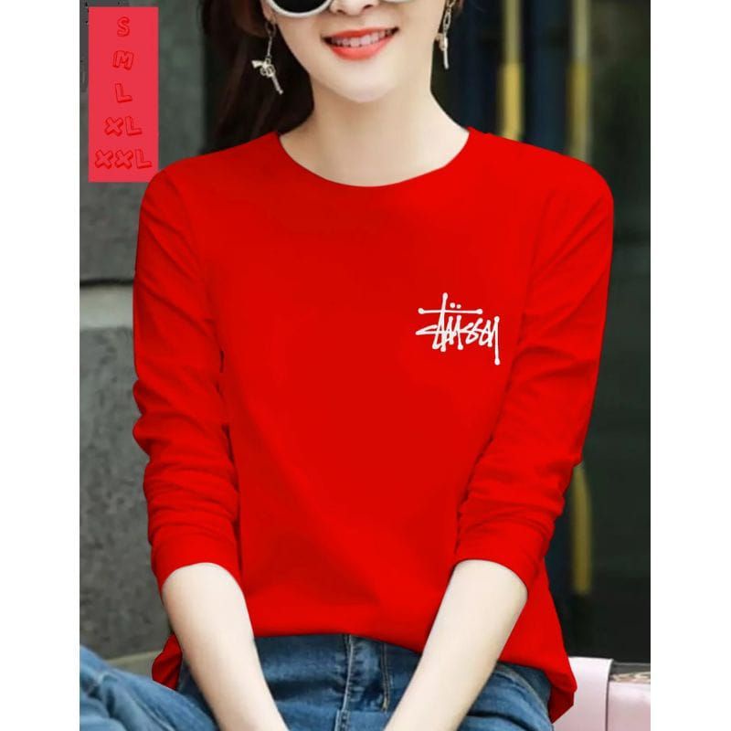 baju lengan panjang wanita tussy kaos distro keren unggulan / kaos trendy / kaos terlaris / kaos kekinian