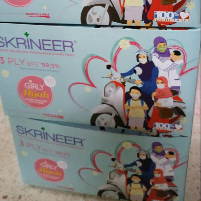 Masker hijab motif skinner