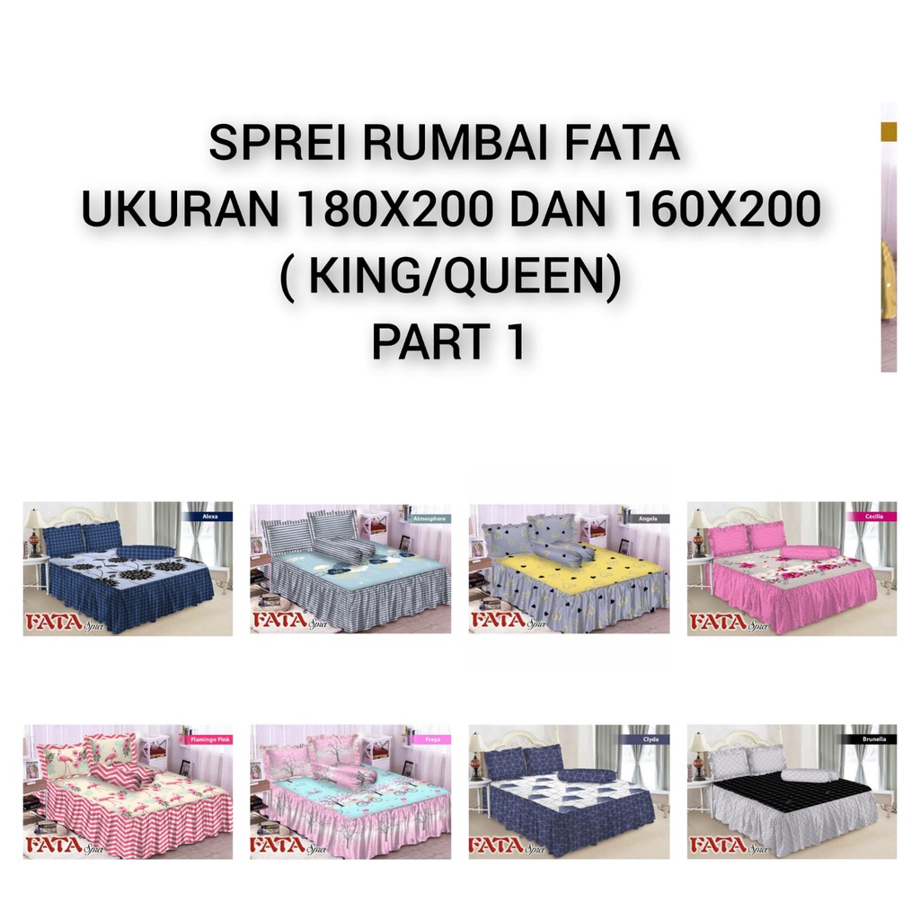 SPREI RUMBAI FATA UKURAN 180X200 DAN 160X200 / SPREI FATA RUMBAI