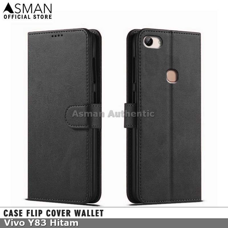 Asman Case Vivo Y83 Leather Wallet Flip Cover Premium Edition