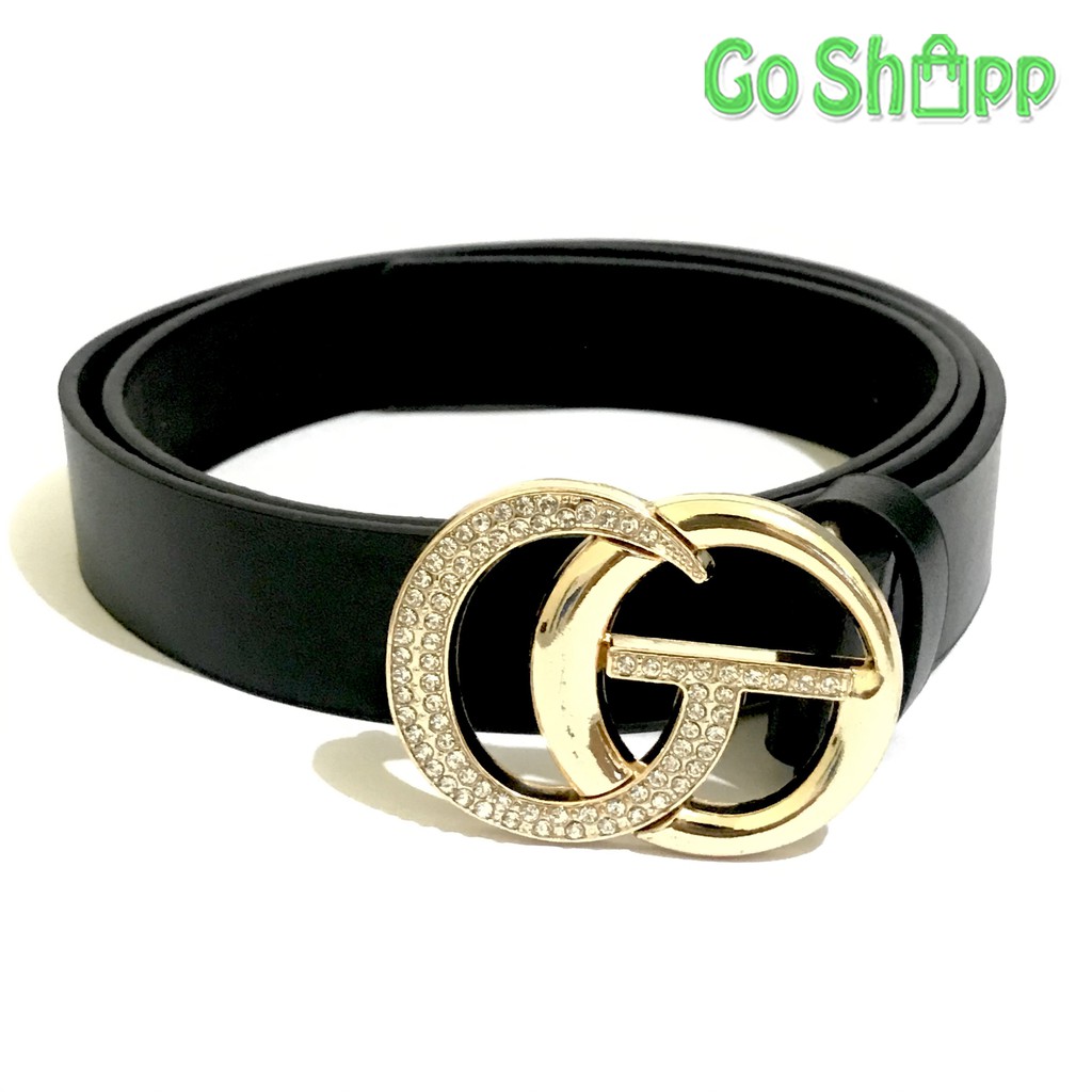 Gesper Wanita Import Tulisan GO Diamond Tali Pinggang Wanita Kekinian Ring Belt Korea [IK09]