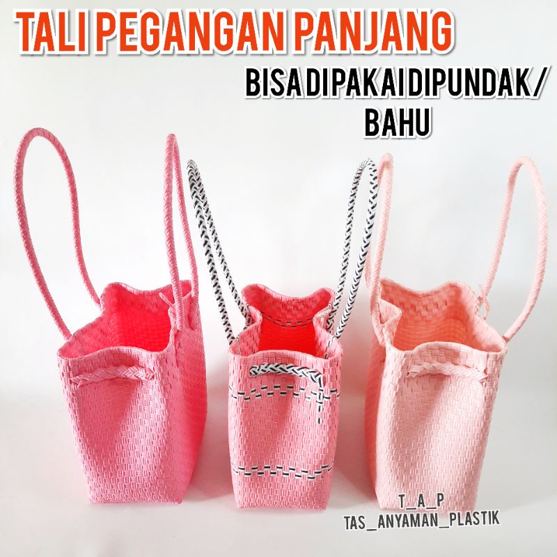 Tas Anyaman Jali Premium Long Handle Pastel  Bisa di Bahu / Pundak