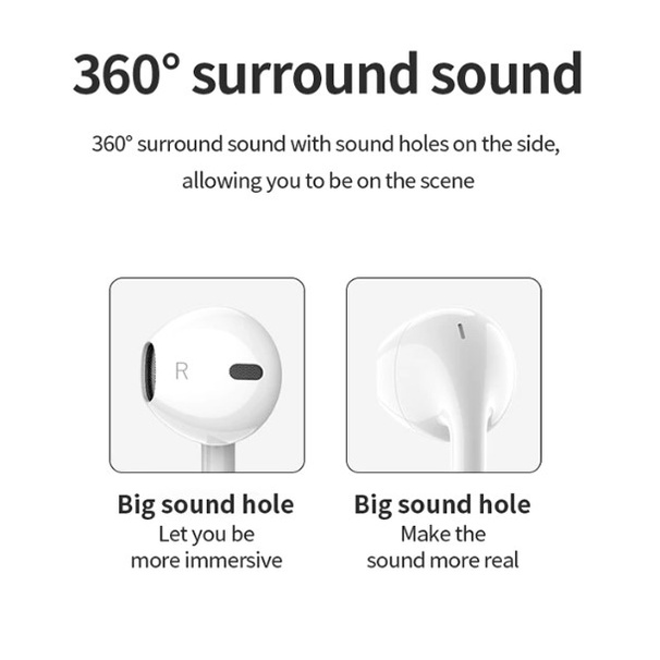 Headset Earphone Type C Dengan Mic / Earpods Earphone Headset In-Ear USB Type C with Mic