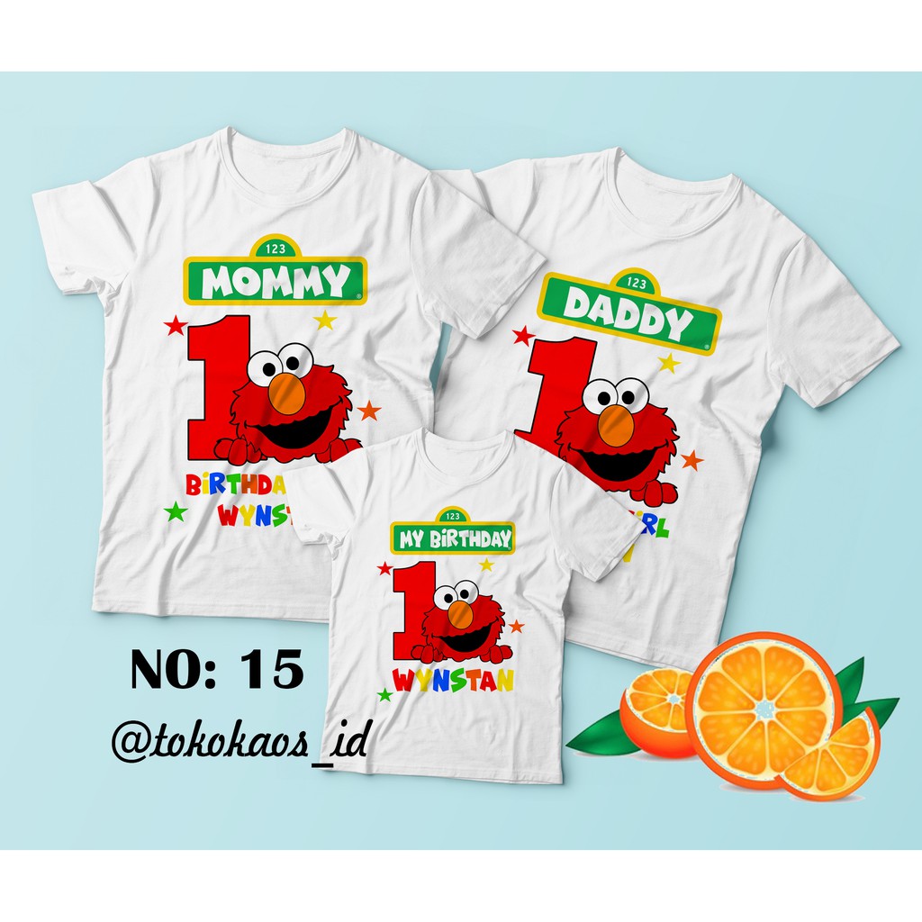 kaos elmo sesame street / kaos sesame / ultah / couple