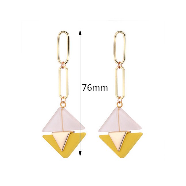 LRC Anting Tusuk Fashion Triangle Shape Decorated Earrings