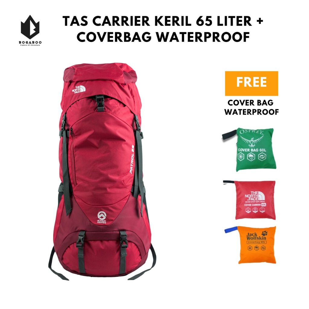 Carrier Patrol 65L - Tas Carrier Double Frame + Cover Bag