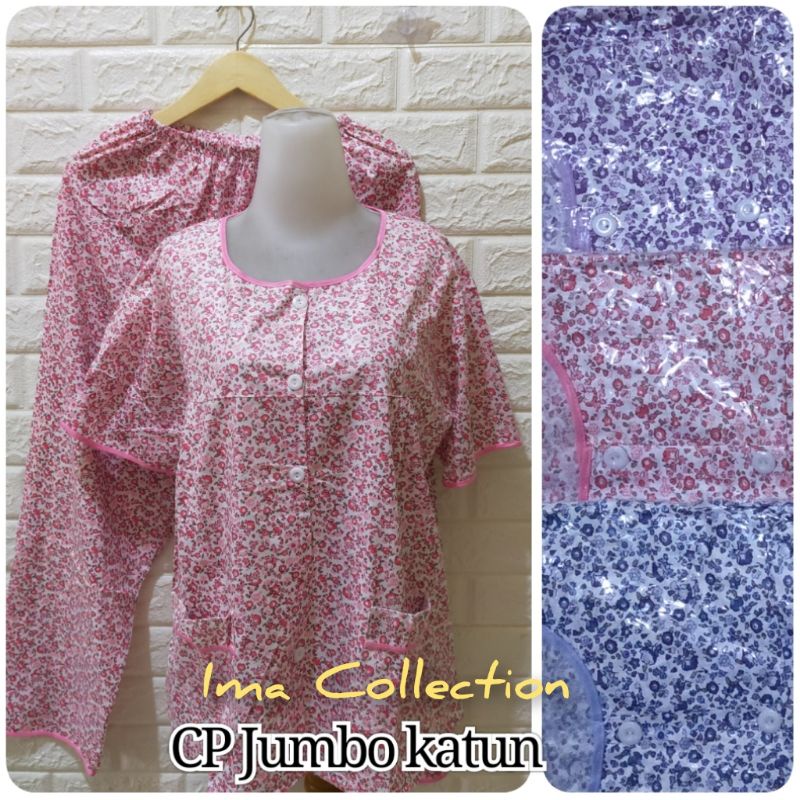CP JUMBO KATUN KANCING FULL XXXL MURAH / BAJU TIDUR BUSUI SIZE JUMBO-4