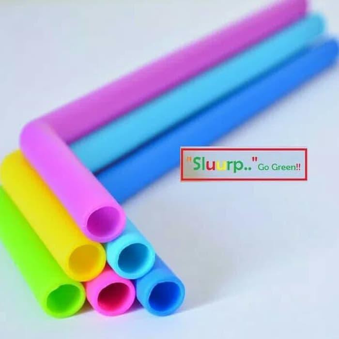 Sedotan silikon tekuk Silicone straw food grade