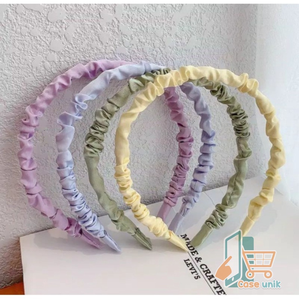 RT45 Scrunchie Bando Bandana Headband Scrunchie serut satin polos korea instant fashion wanita CS3645