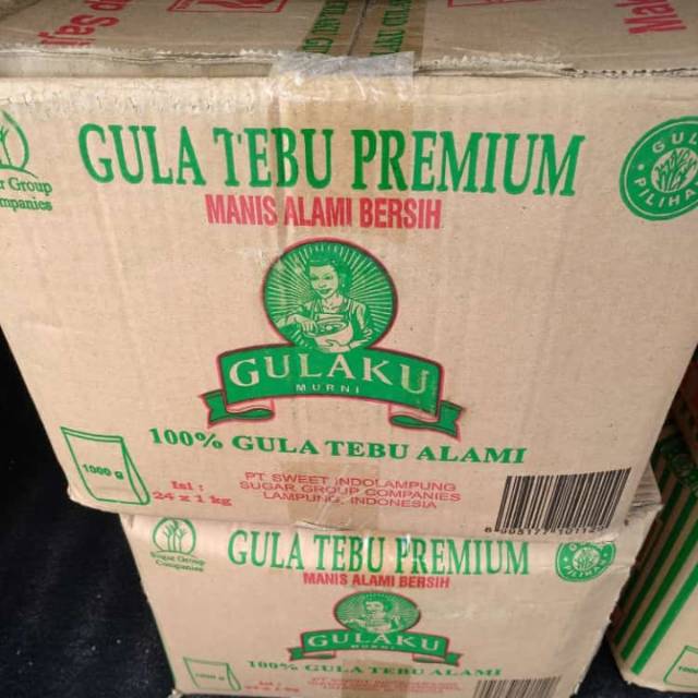 [½ Karton = 12 pcs × 1Kg] GULAKU Gula Pasir Premium Gula Tebu Manis Alami Putih Bersih