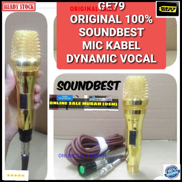 G79 Soundbest mic mik kabel cable dynamic legendary karaoke vocal vokal musik Microphone audio sound system pengeras suara pro profesional mikrophone legendaris G79  GOLDEN  TERBUAT DARI BESI METAL  BISA SEGALA JENIS ALAT AUDIO  TIDAK MENGGU