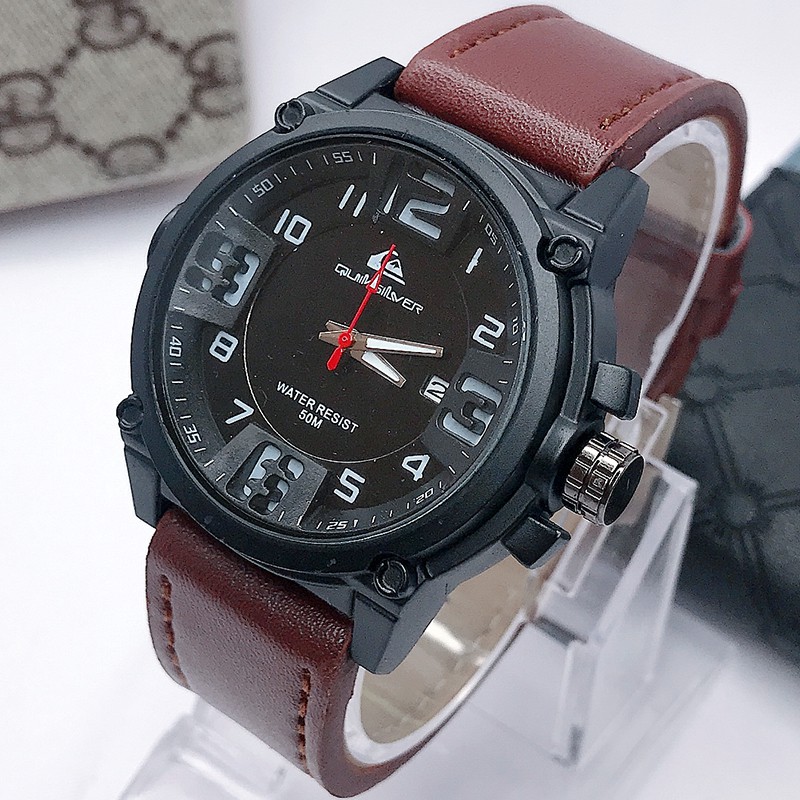 ✅COD Jam Tangan Pria Sporty Tanggal Aktif Strap Kulit import