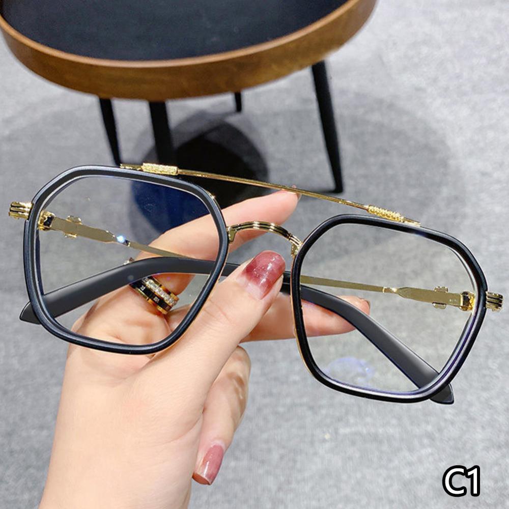 Timekey Kacamata Frame Kotak Oversized Anti Blue Light Gaya Retro Untuk Priawanita K9U3