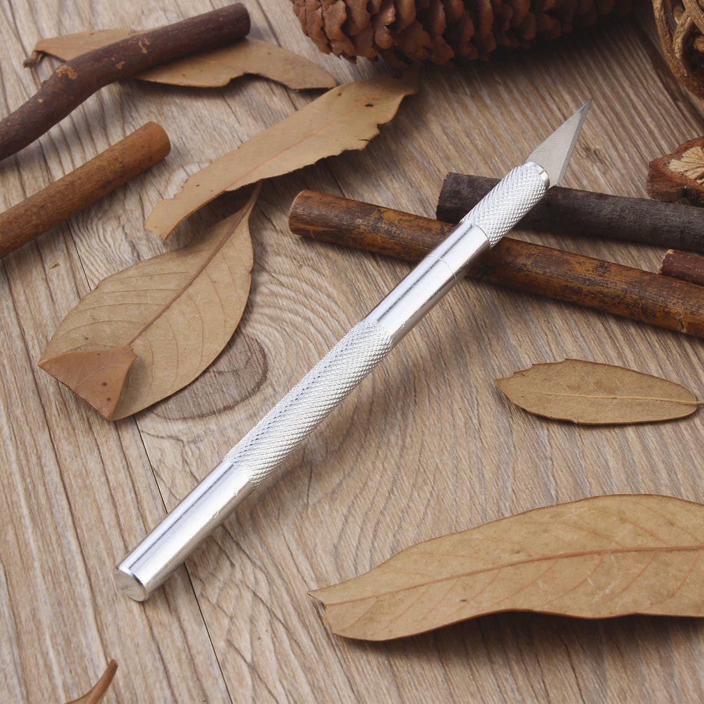 

Pisau Ukir Seni Silver Metal Carving Knife Pen Cutter Engraving kater Blades Multifungsi Tajam Runcing Engrave Cutting Handle