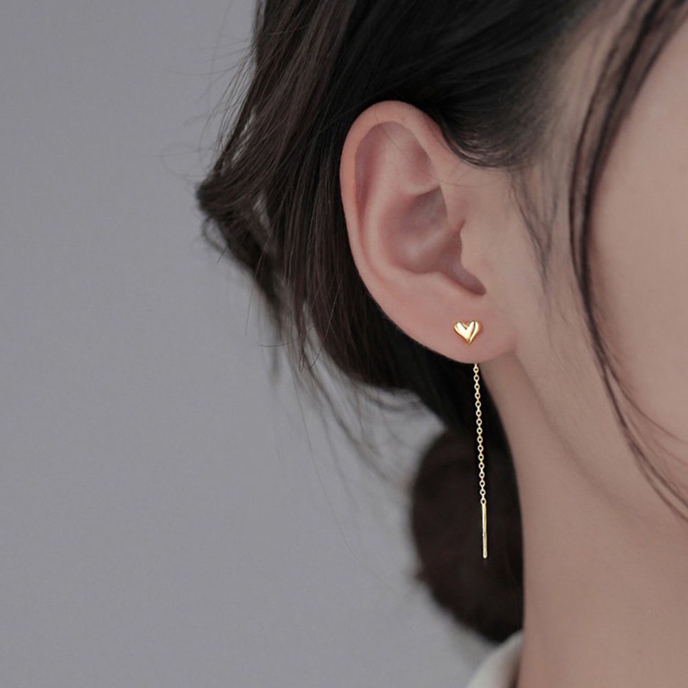 Anting Tusuk Gantung Desain Hatirumbai Rantai Gaya simple Untuk Wanita