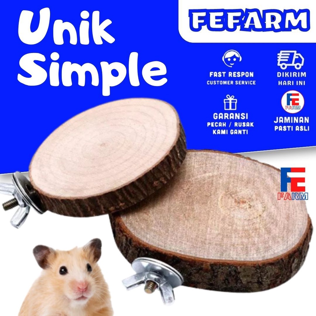 Wood Slice Potongan Kayu Tangkringan Alas Kandang Dekorasi Rustic Hamster Burung FEFARM